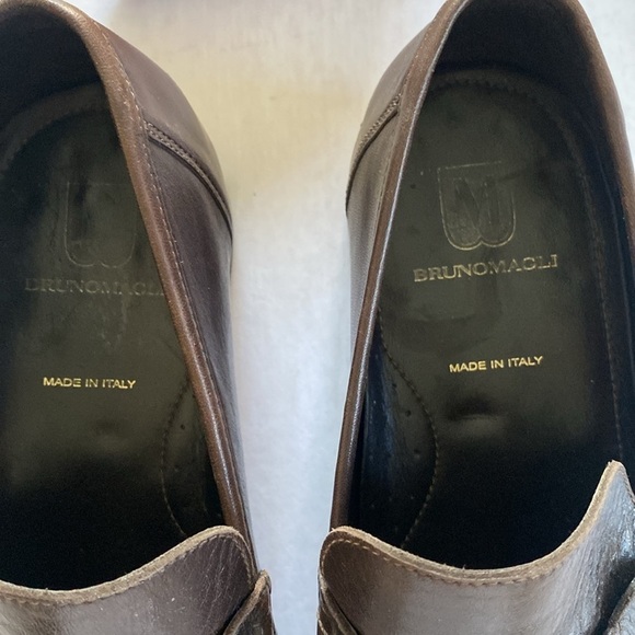 Bruno Magli PORRO Men\'s Brown Leather Slip On Loafers Size 11.5. Made in Italy main image 4